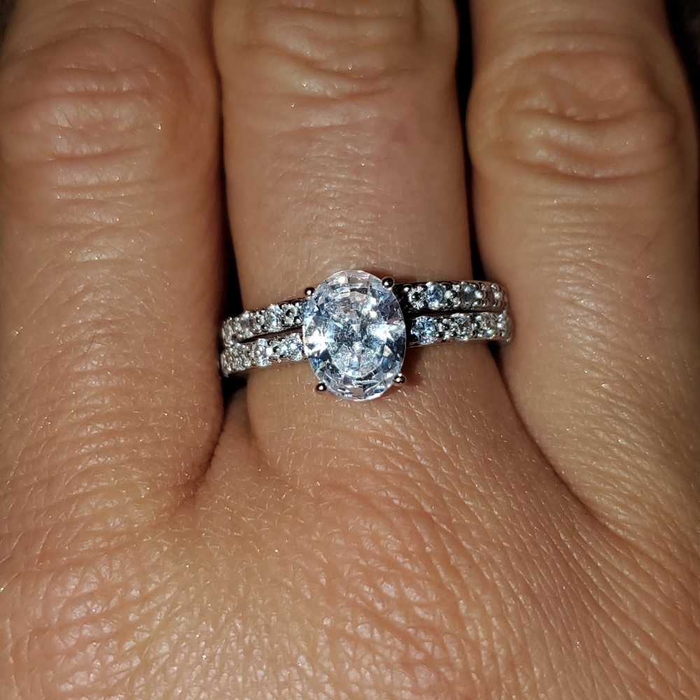 Engagement Ring Set SS 925 sz 9